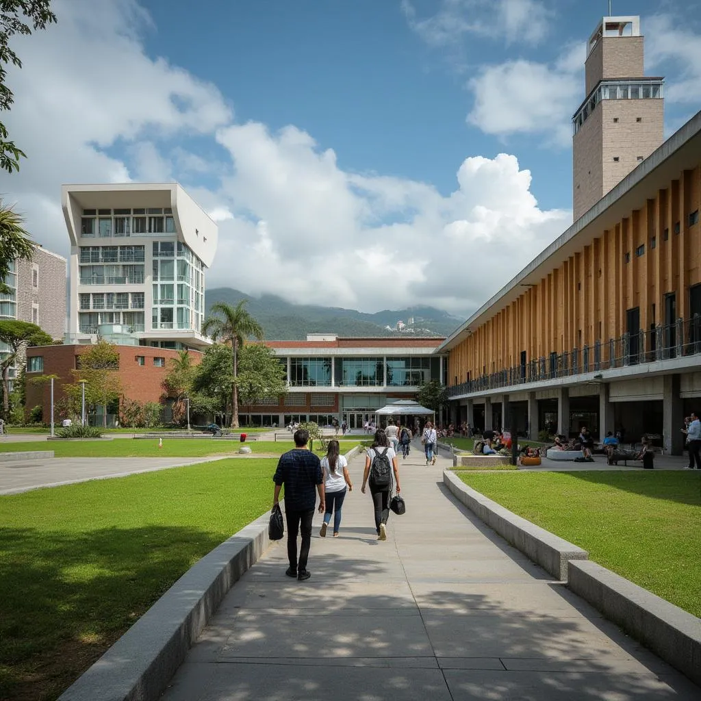 Edificio moderno de universidad colombiana